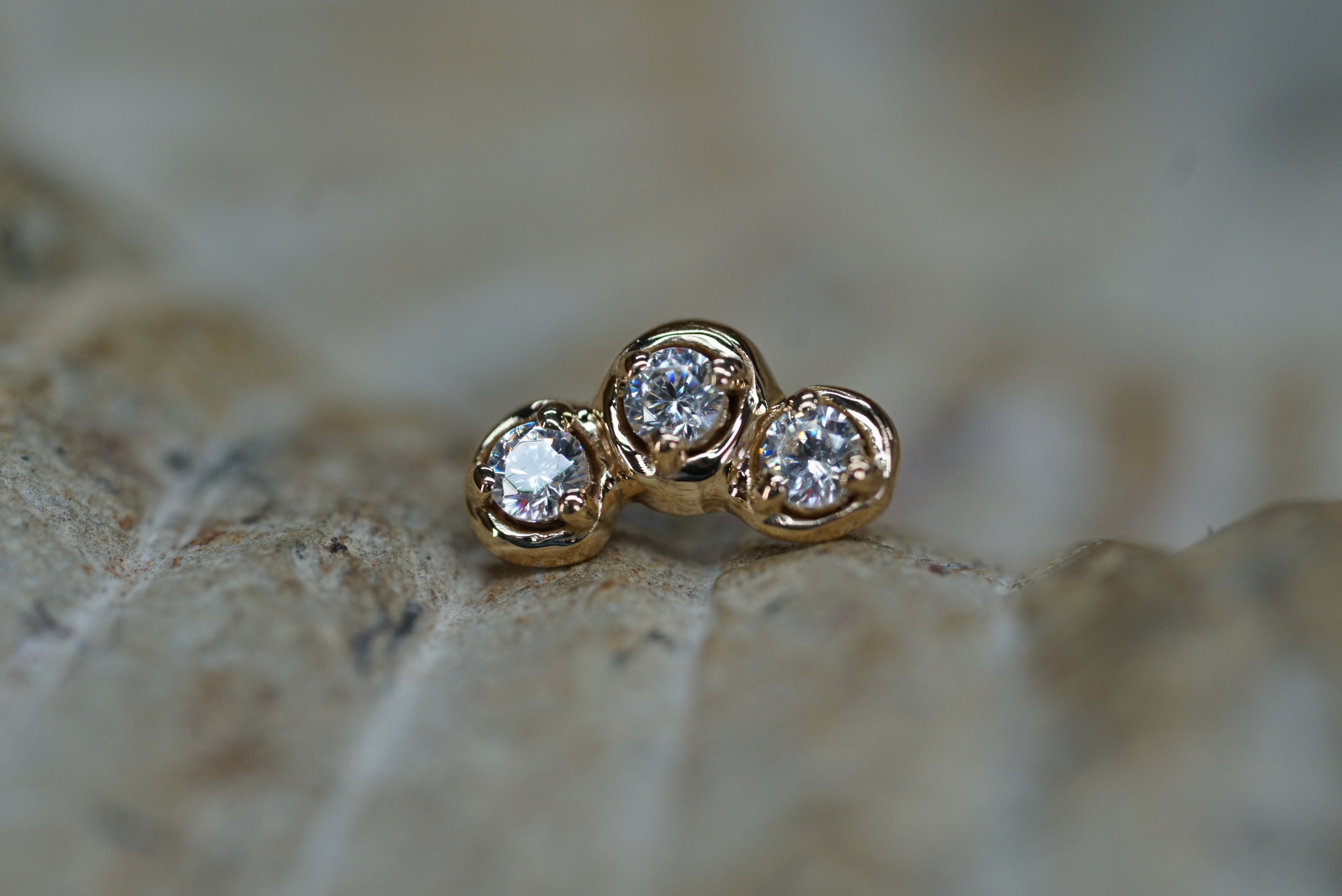 Sacred Cluster (Option: Yellow Gold small White CZ)