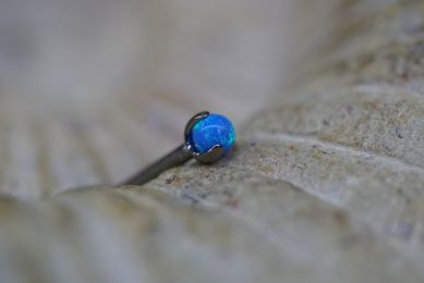 3mm Claw Prong Ball (Option: 18/16g threaded 3mm Blue Opal)