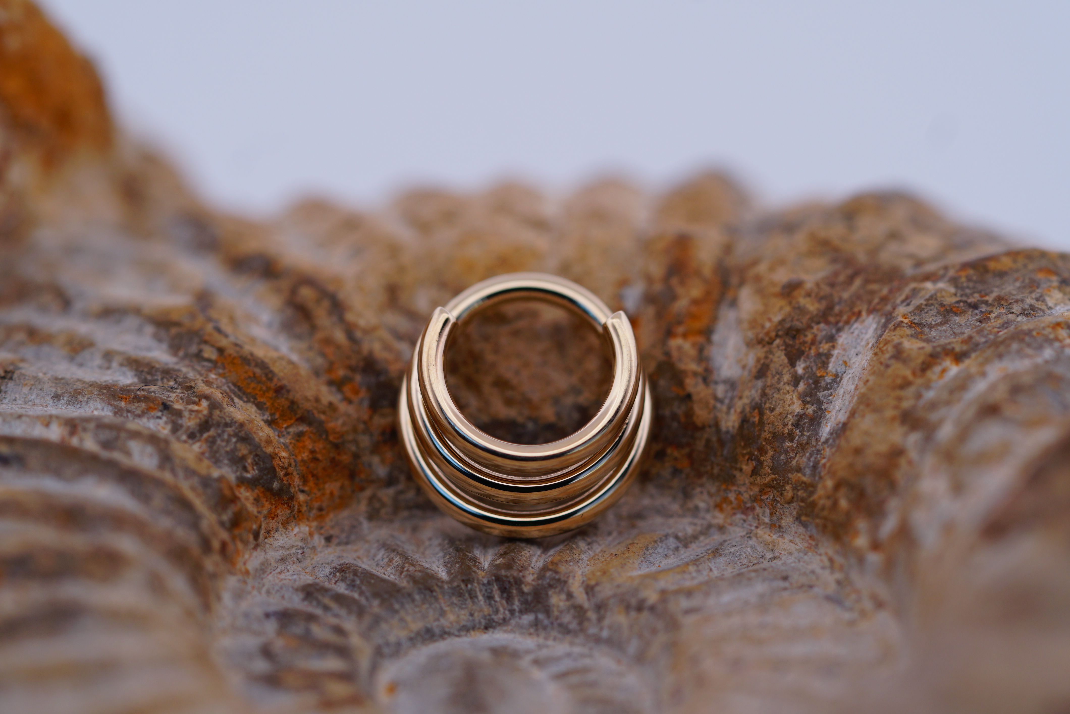 Mini Moody Hinge Ring (Option: 16g 9/32 Yellow Gold)