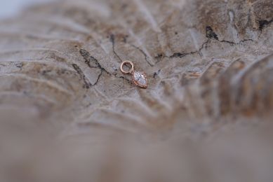 Lindsey Charm (Option: 3x1.5mm Rose Gold Diamond with 16g jump ring)