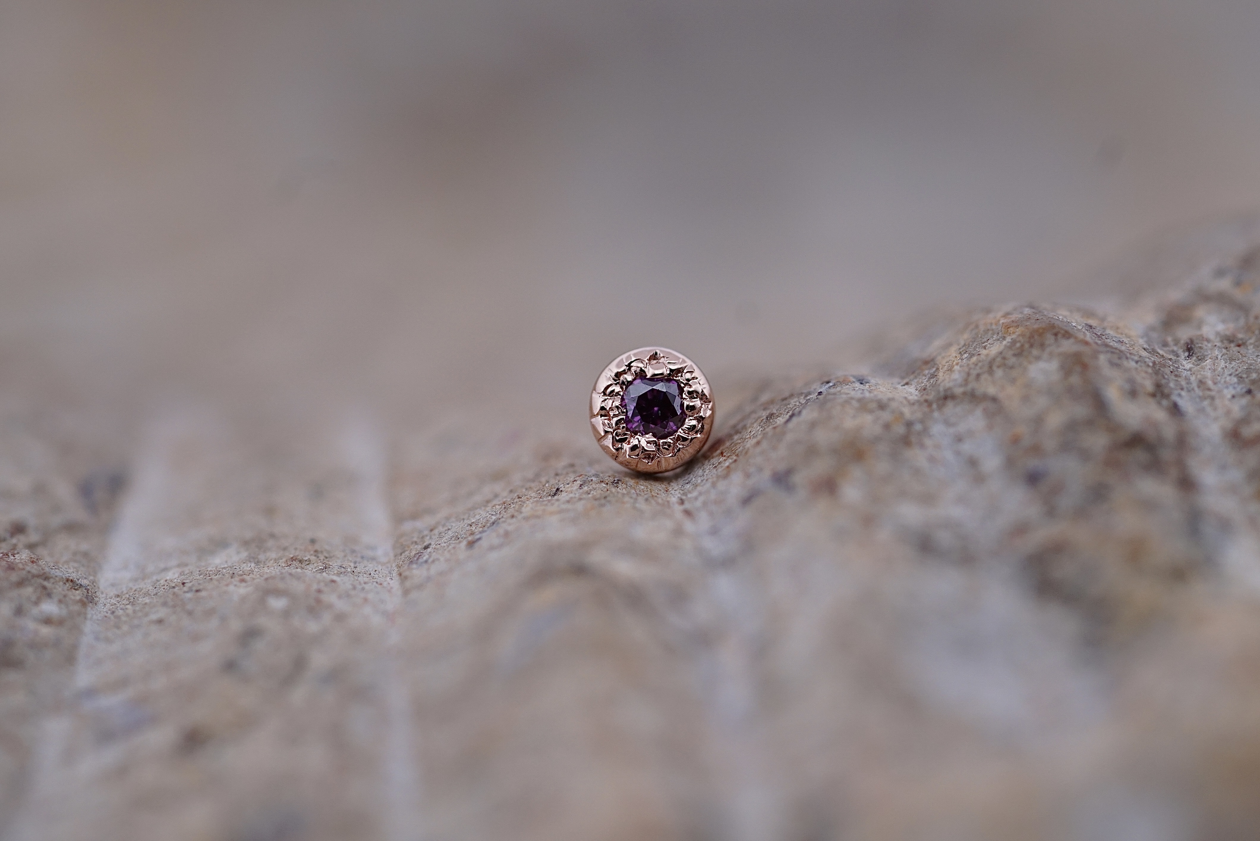 Pave Circle (Option: 2.5mm Rose Gold 1.25mm Purple Diamond)