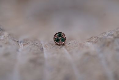 Pave Circle (Option: 3mm Rose Gold triple 1mm Emerald)
