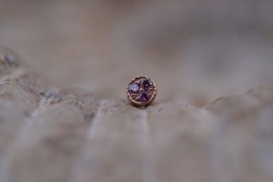 Pave Circle (Option: 3mm Rose Gold triple 1mm Purple Diamond)