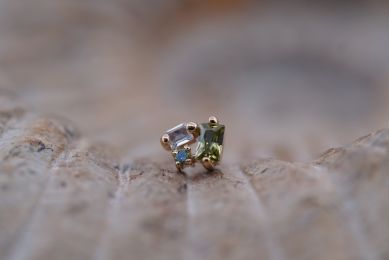 Camila Cluster (Option: Yellow Gold Peridot and White CZ)