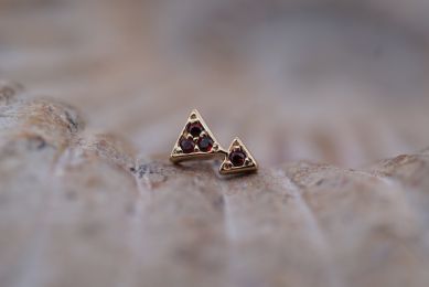 Pave Triangle (Option: Yellow Gold DOUBLE Garnet)
