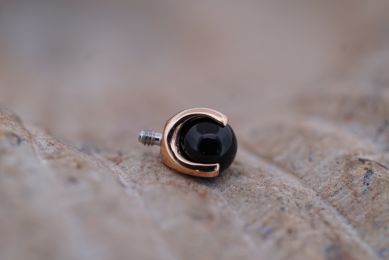 Gold Claw Prong Balls (Option: Rose Gold 4mm genuine Black Onyx)