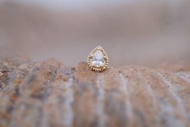 Sonoma Pear (Option: Yellow Gold genuine White Diamond)