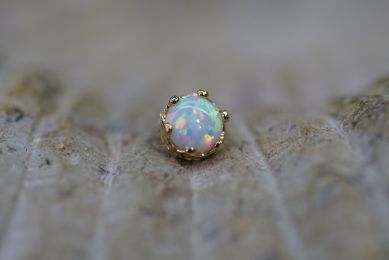 Queen Ends (Option: Yellow Gold White Opal)