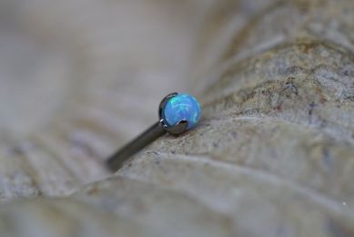 3mm Claw Prong Ball (Option: 18/16g threaded 3mm Light Blue Opal)